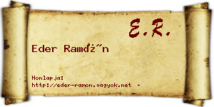 Eder Ramón névjegykártya